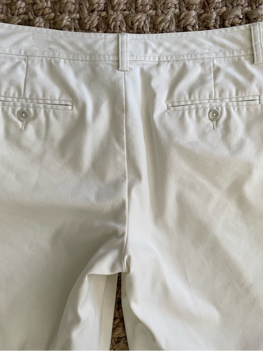 Banana Republic Martin Pants 12 Long Ivory Straight Leg Stretch Trousers - Picture 5 of 6
